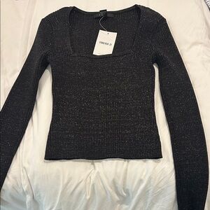 Forever 21 Black Ribbed Sweater